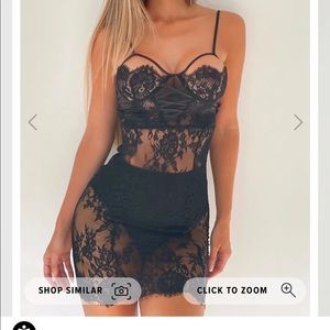 Lace corset black dress